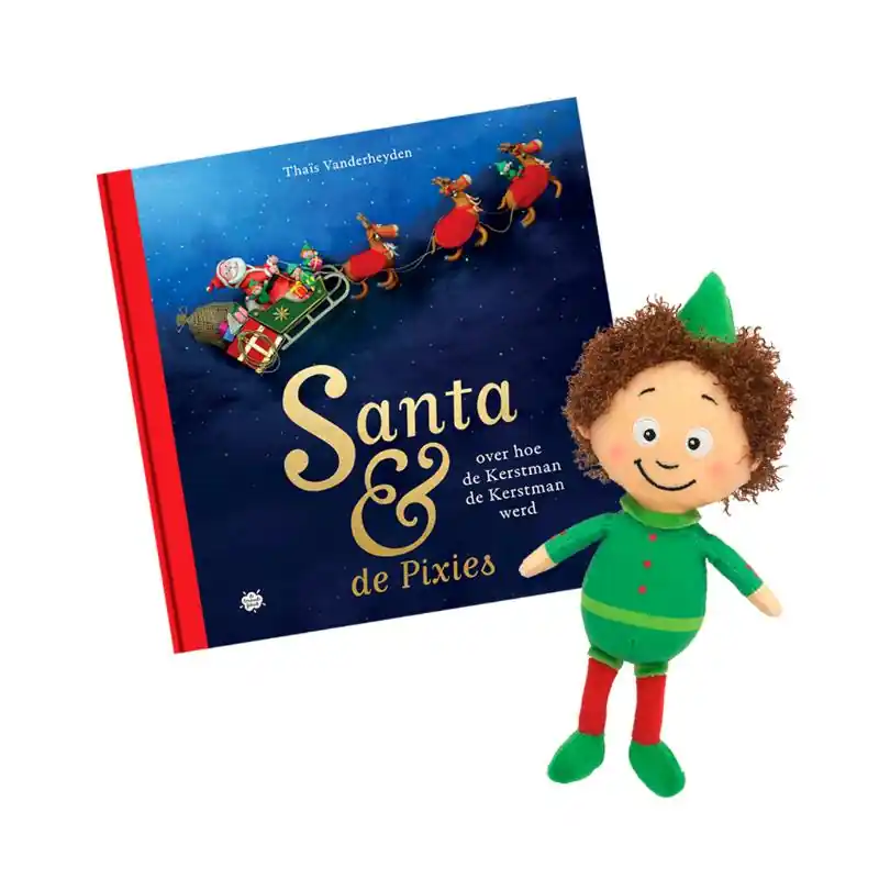 Aanbieding Santa & De Pixies, pakket Pixiepop + Over hoe de Kerstman de Kerstman werd