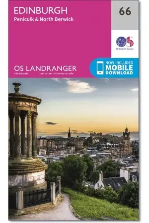LR-066  Edinburgh, Penicuik + North Berwick | topografische wandelkaart Actieprijs