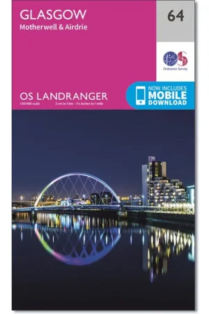 LR-064  Glasgow, Motherwell + Airdrie | topografische wandelkaart Bestseller