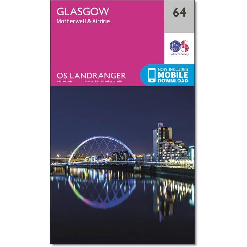 LR-064 Glasgow, Motherwell + Airdrie | topografische wandelkaart Bestseller
