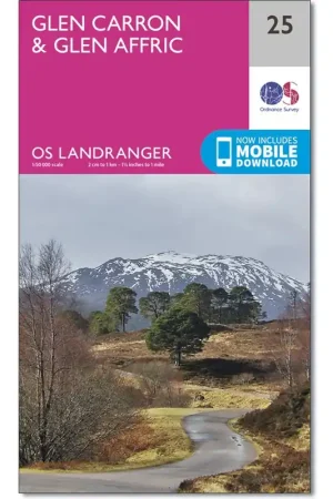 Bestel Nu LR-025  Glen Carron + Glen Affric | topografische wandelkaart