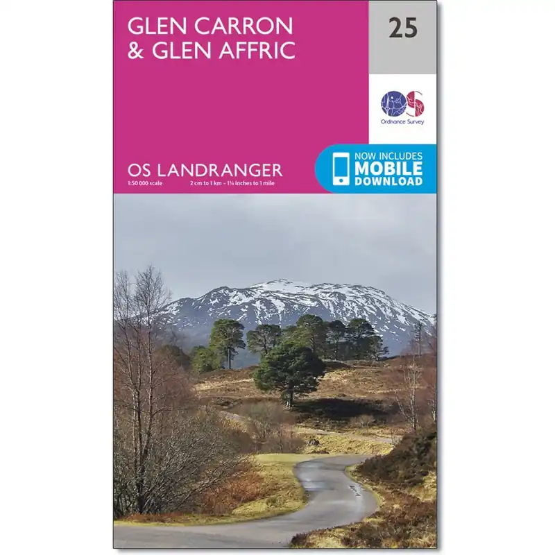 Bestel Nu LR-025 Glen Carron + Glen Affric | topografische wandelkaart