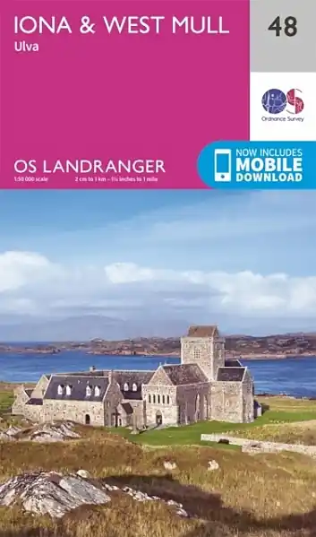 LR-048 Iona, Ulva + West Mull | topografische wandelkaart Korting