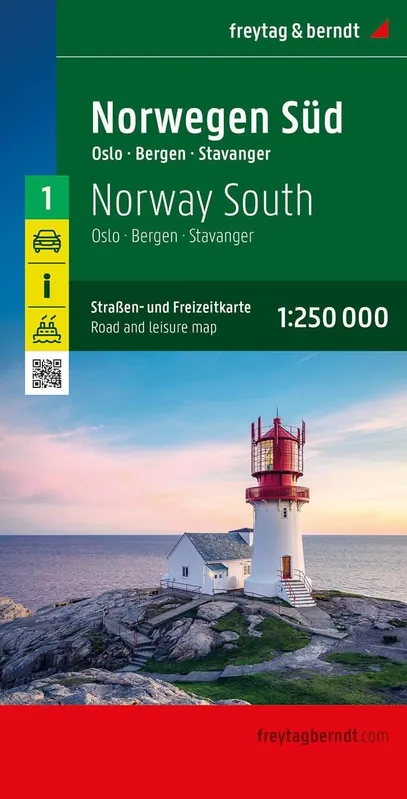FBN1 Zuid-Noorwegen | autokaart, wegenkaart 1:250.000 Gratis Retour