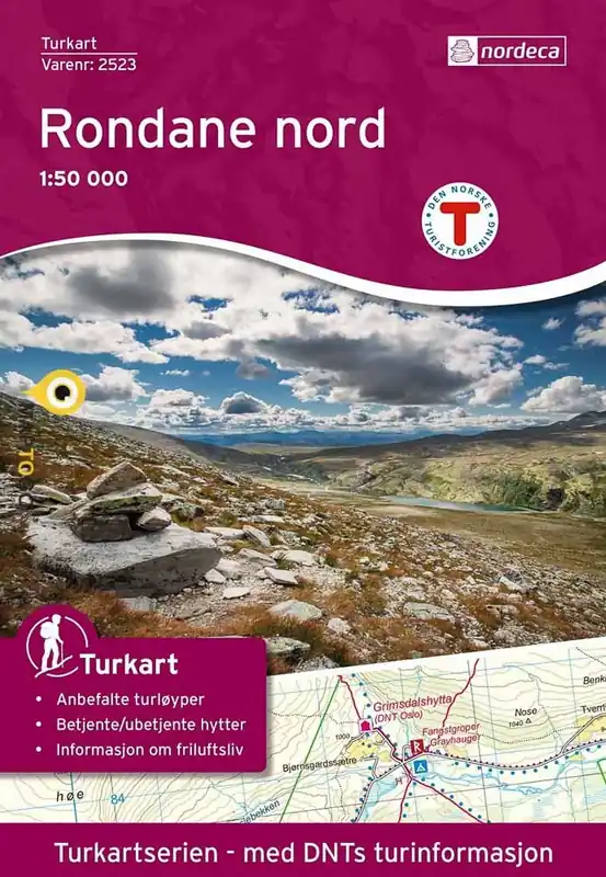 Premium DNT-2523 Rondane Nord | topografische wandelkaart 1:50.000