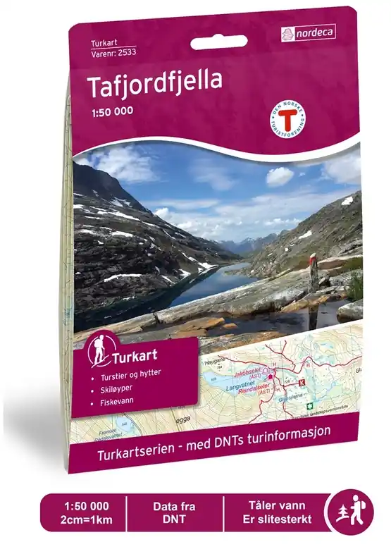 DNT-2533 Tafjordfjella | topografische wandelkaart 1:50.000 Beperkt Aanbod