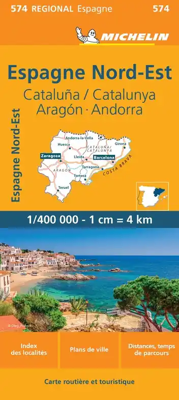 574 Aragon/ Cataluña | Michelin wegenkaart, autokaart 1:400.000 Nieuw