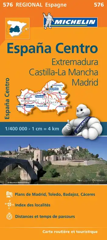 Voordeelprijs 576 Extremadura, Castilla, Madrid Michelin wegenkaart 1:400.000