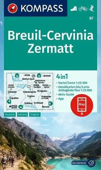 Meest Verkocht Kompass wandelkaart KP-87 Breuil/Cervinia/Zermatt 1:50.000