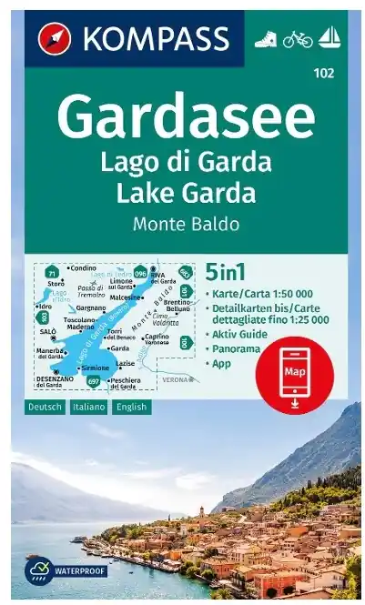 Seizoensaanbieding Kompass wandelkaart KP-102 Gardameer - Lago di Garda