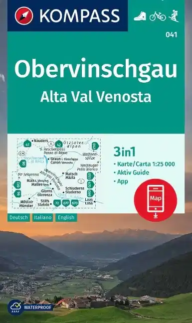 Uitverkoop Kompass wandelkaart KP-041 Vinschgauer Oberland