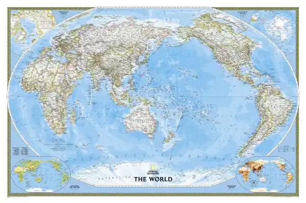 [24] World Political Pacific Centered |78 x 117cm Koopje