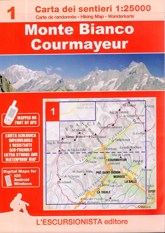 Lage Prijs ESC-01 Monte Bianco, Courmayeur | wandelkaart 1:25.000