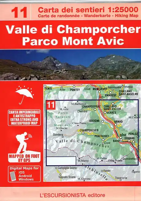 Laatste Versie ESC-11 Mont Avic, Valle di Champorcher | wandelkaart 1:25.000
