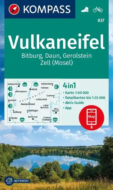 Goedkoop Kompass wandelkaart KP-837 Vulkaneifel