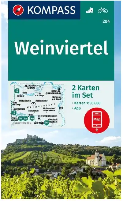 Kompass wandelkaart KP-204 Weinviertel Gratis Retour