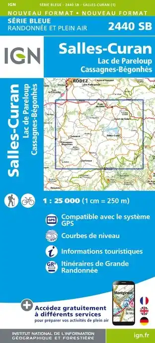 Fabrieksprijs SB-2440 Salles-Curan | wandelkaart 1:25.000