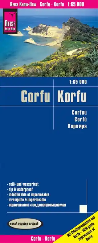 Lage Prijs Corfu landkaart, wegenkaart 1:65.000