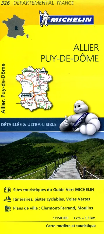 Seizoensaanbieding 326 Allier, Puy-de-Dôme | Michelin wegenkaart 1:150.000