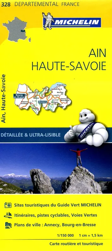 328 Ain, Haute-Savoie | Michelin wegenkaart 1:150.000 Actieprijs