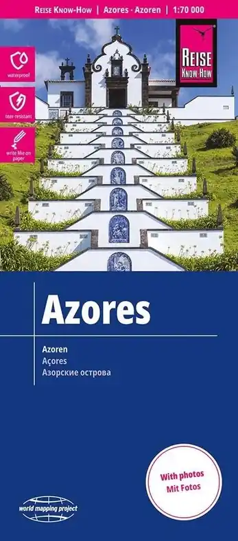Azoren landkaart, wegenkaart 1:70.000 Voordeelprijs