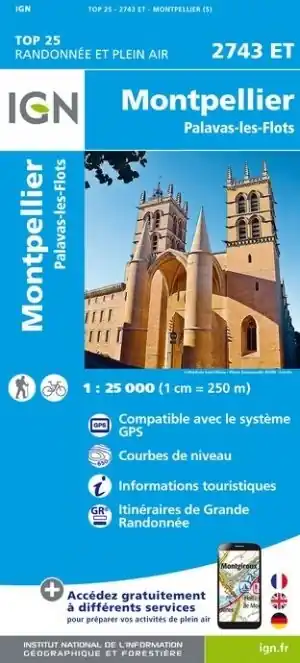 Korting wandelkaart 2743ET Montpellier 1:25.000