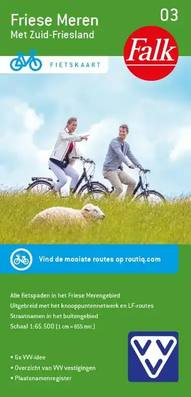 Seizoensaanbieding FFK-03 Friese meren (met Zuid-Friesland) | VVV fietskaart 1:65.500