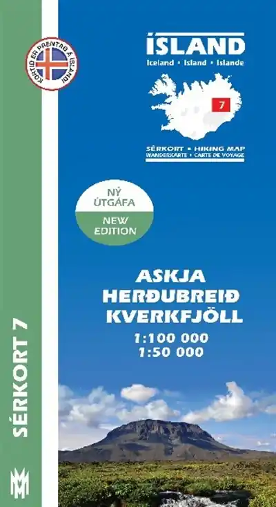 SK-07 Askja, Herðubreið, Kverkfjöll 1:100/ 50.000 Actieprijs
