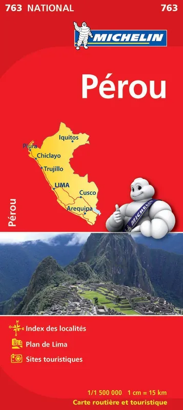 Snelle Levering Michelin wegenkaart 763 Peru 1:1.500.000