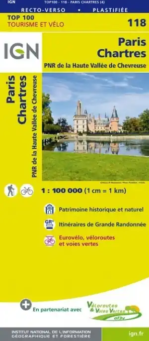 Finale Uitverkoop SV-118 Paris, Chartres | omgevingskaart / fietskaart 1:100.000