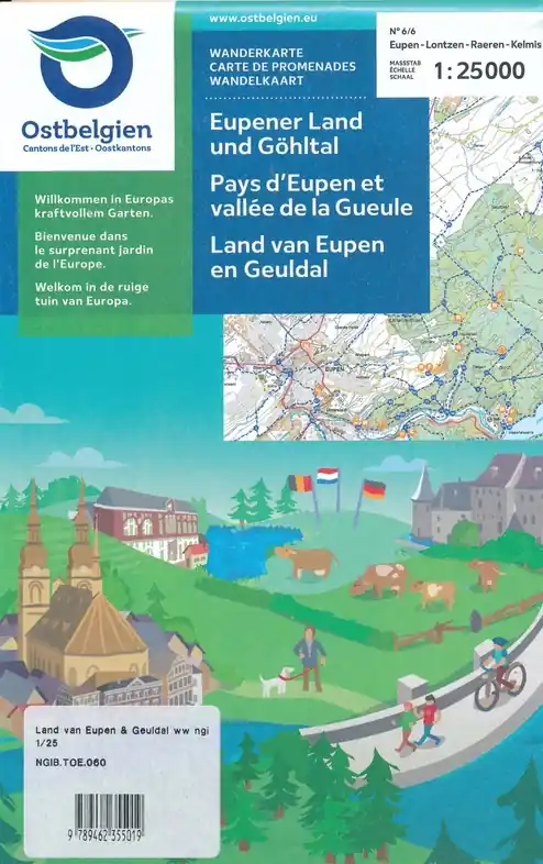 Oostkantons WK-6 wandelkaart rondom Eupen en Geuldal, Hoge Venen 1:25.000 Snelle Levering