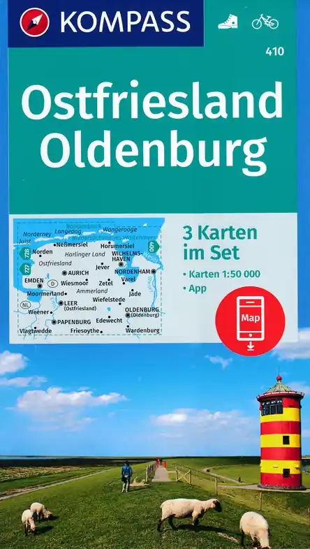 Kompass wandelkaart KP-410 Ostfriesland / Oldenburg 1:50.000 Beste Prijs