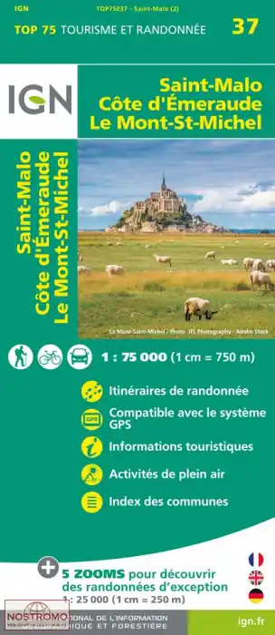 Nieuw TSQ-37 Saint-Malo, Côte d'Emeraude, Mt-Saint-Michel | IGN overzichts- en wandelkaart