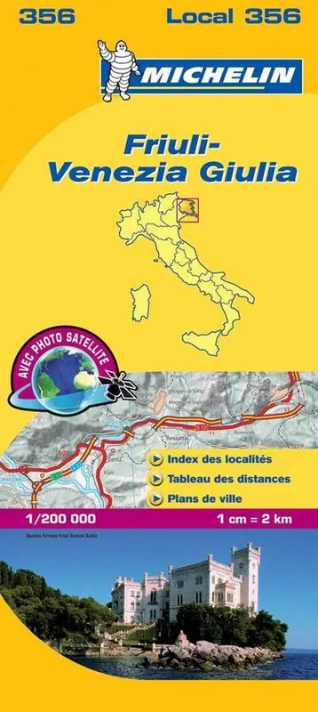 356 Friuli, Venezia Giulia | Michelin wegenkaart, autokaart 1:200.000 Direct Beschikbaar