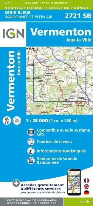 Gereduceerde Prijs SB-2721 Vermenton, Nitry, Joux-la-Ville | wandelkaart 1:25.000