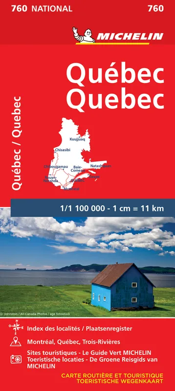 Michelin wegenkaart 760 Québec (Quebec) 1:1.100.000 Koop Online