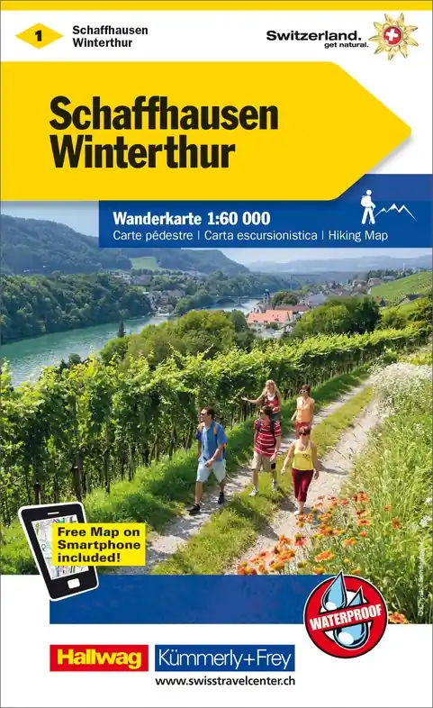KFW-01 Schaffhausen, Winterthur | wandelkaart / overzichtskaart Actieprijs