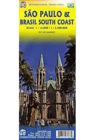 Hoge Kwaliteit ITM Sao Paulo + Southern Brasil | landkaart, autokaart 1:2.200.000