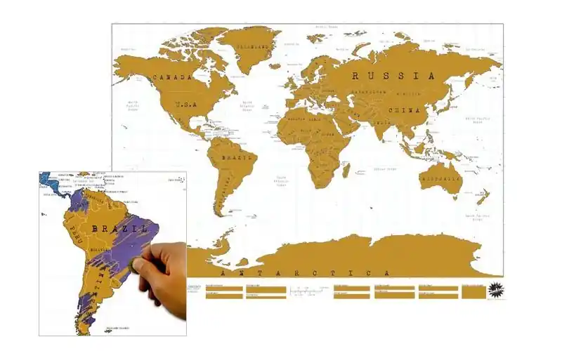 Snelle Levering Scratch Map (Travel edition)