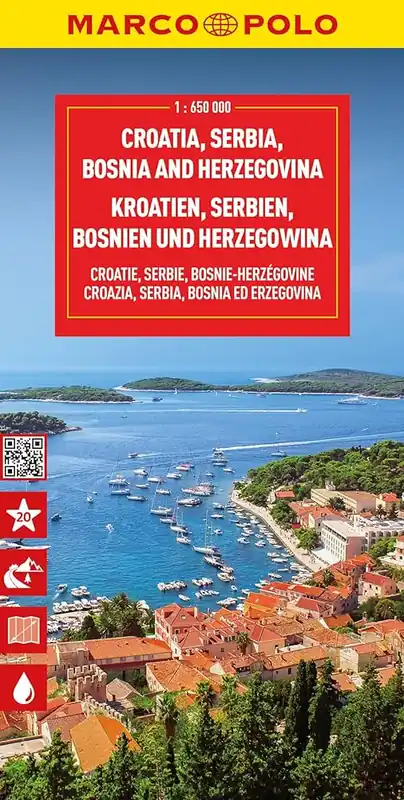 wegenkaart Kroatië, Bosnië & Herzegovina, Servië - 1:650.000 Lage Prijs
