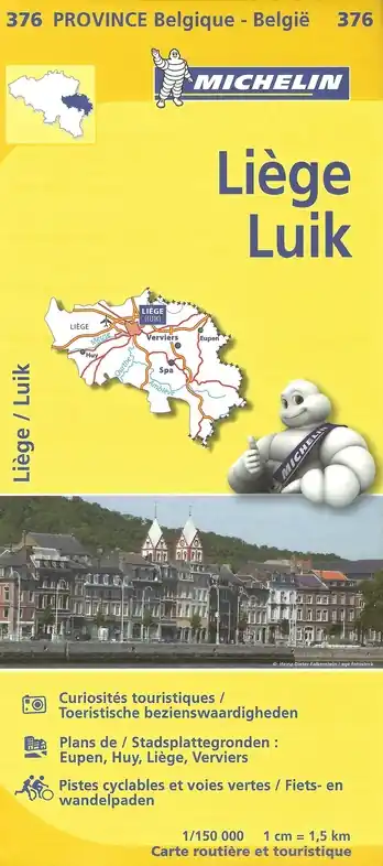 Michelin wegenkaart 376 provincie Luik/Liège 1:150.000 Betrouwbaar