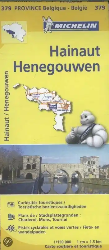 Michelin wegenkaart 379 provincie Henegouwen 1:150.000 Bestel Nu