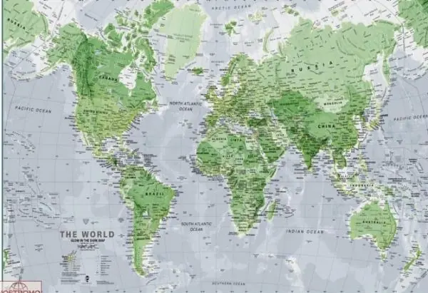 World Map Glow in the Dark * Flitsaanbieding