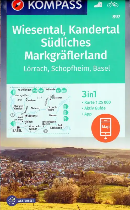 Kompass wandelkaart KP-897 Wiesental, Kandertal 1:25.000 Koop Vandaag