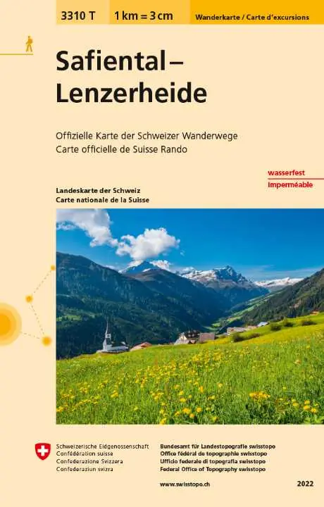 Lage Prijs 3310T Safiental - Lenzerheide | wandelkaart 1:33.333