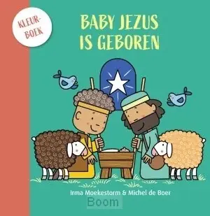 Seizoensaanbieding Baby Jezus is geboren kleurboek