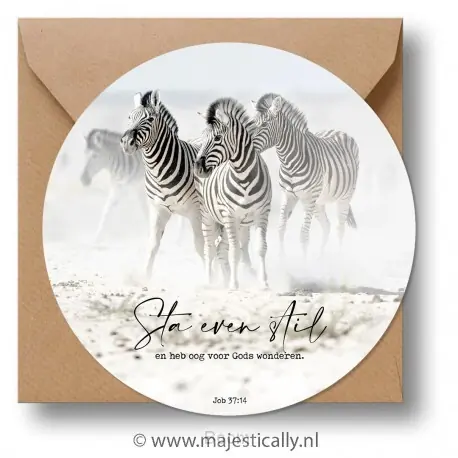 Cirkelcadeau zebra's sta even stil Merkproduct