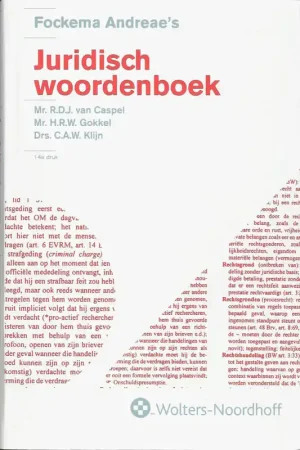 Lage Prijs Fockema Andreae's Juridisch Woordenboek - R.D.J. van Caspel; H.R.W. Gokkel; C.A.W. Klijn