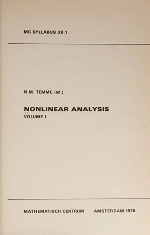 Bestseller 1 - N. M. Temme (editor)
