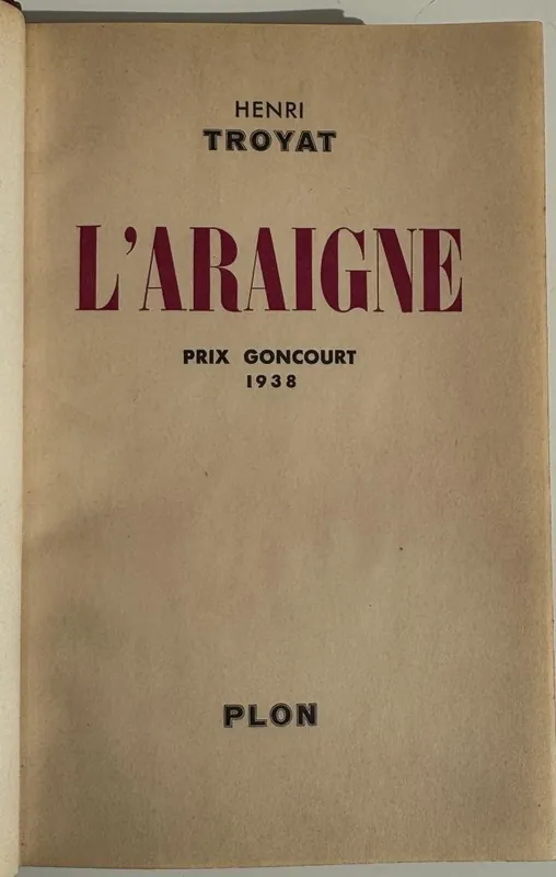 L'araigne - Henri Troyat Direct Beschikbaar